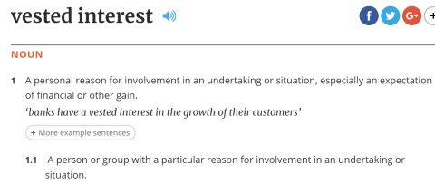 Vasted Interest Example Vested interests dictate energy policy